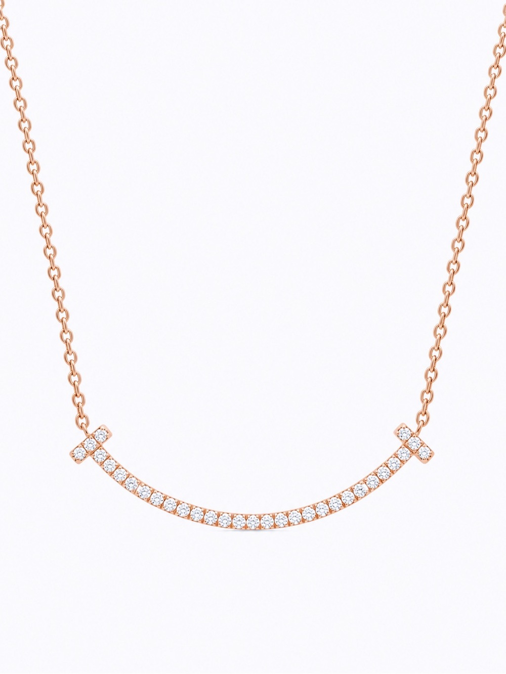 Tiffany & Co. Rose Gold Small T Smile Necklace